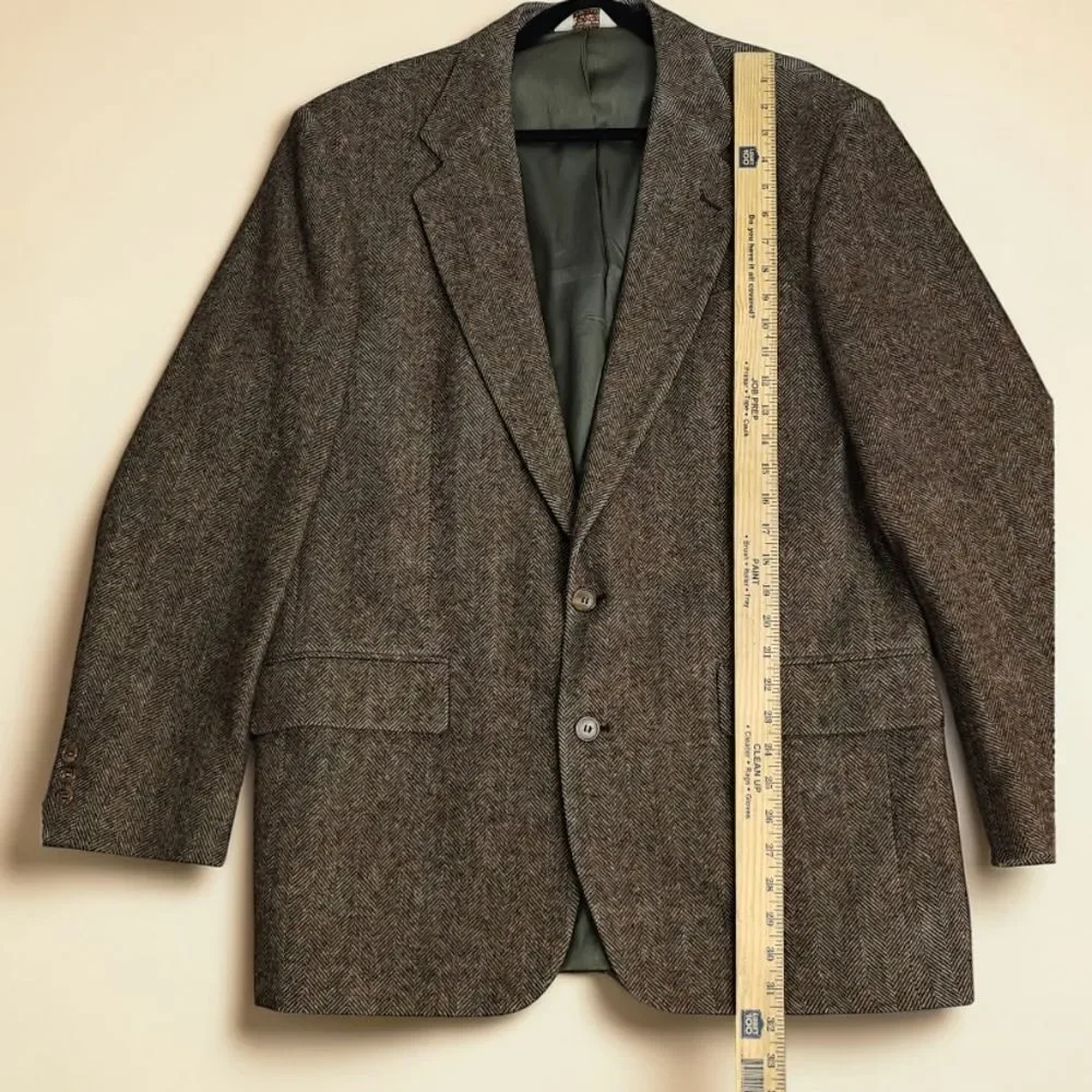 Vtg USA Cross and Winsor 100%Wool Elegant Brown Men's Blazer Jacket